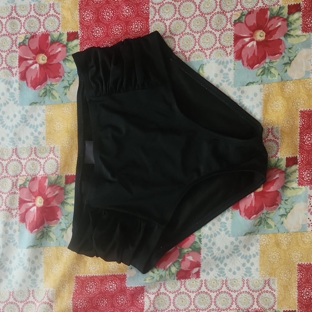 High rise ribbed bikini bottoms